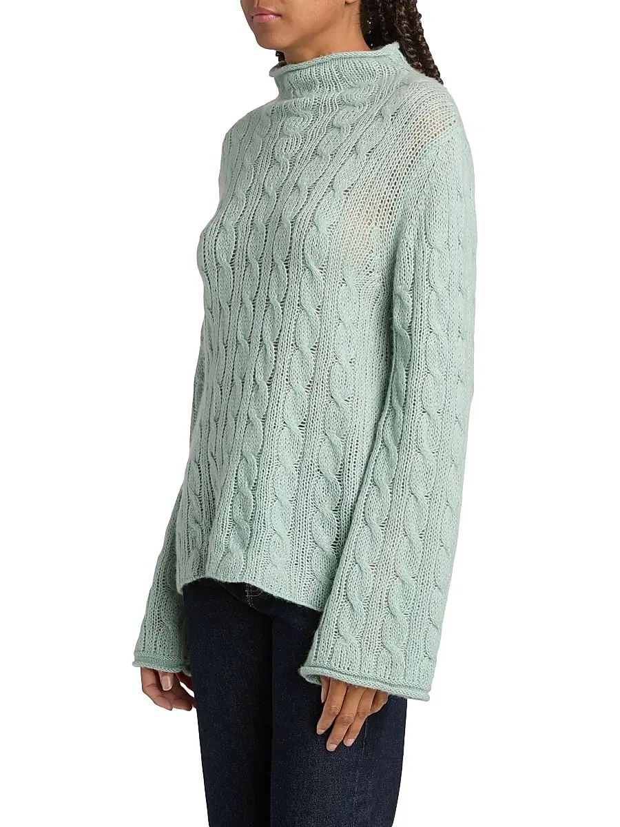 Guest In Residence Women's Cable-Knit Merino Wool-Blend Top | Thumbnail 4 Guest In Residence Women's Cable-Knit Merino Wool-Blend Top | Thumbnail 4