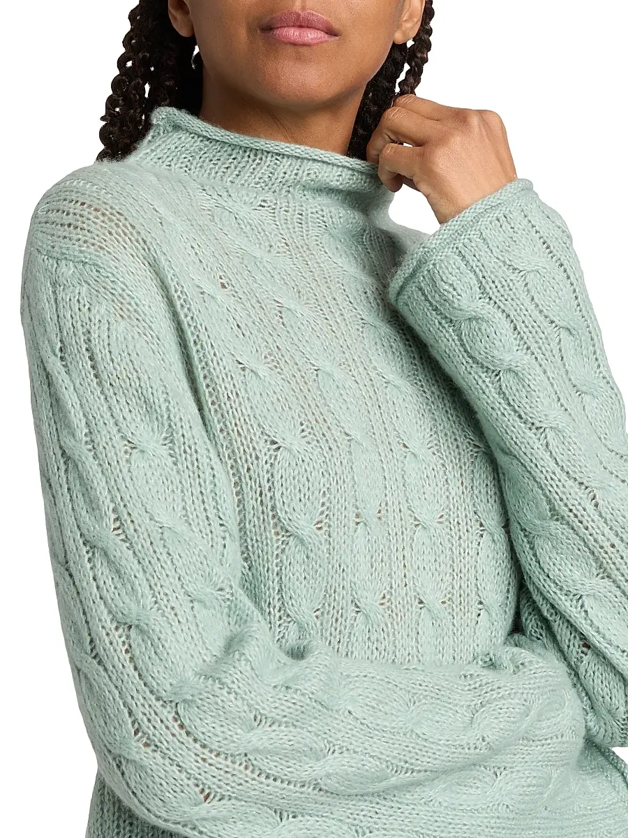 Guest In Residence Women's Cable-Knit Merino Wool-Blend Top | Thumbnail 6 Guest In Residence Women's Cable-Knit Merino Wool-Blend Top | Thumbnail 6