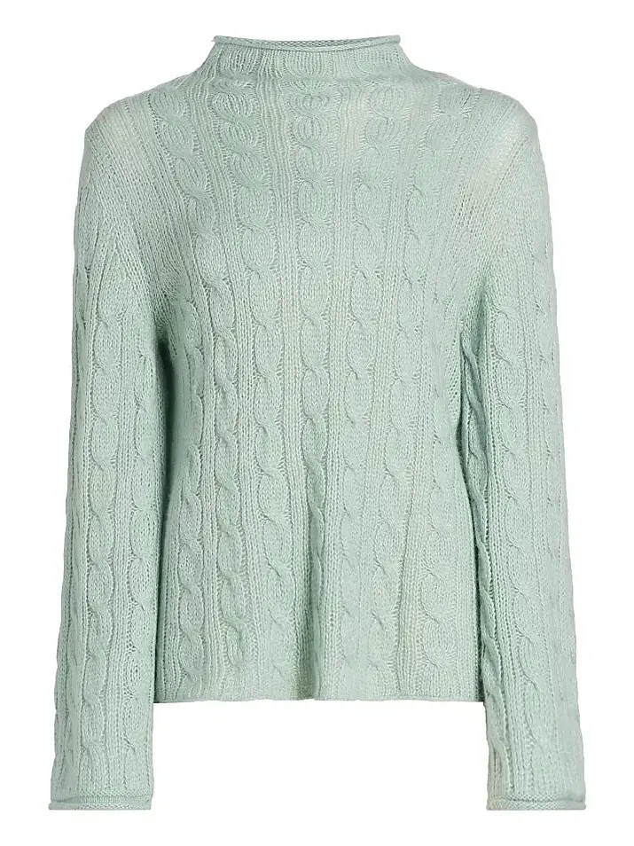 Women's Cable-Knit Merino Wool-Blend Top Women's Cable-Knit Merino Wool-Blend Top