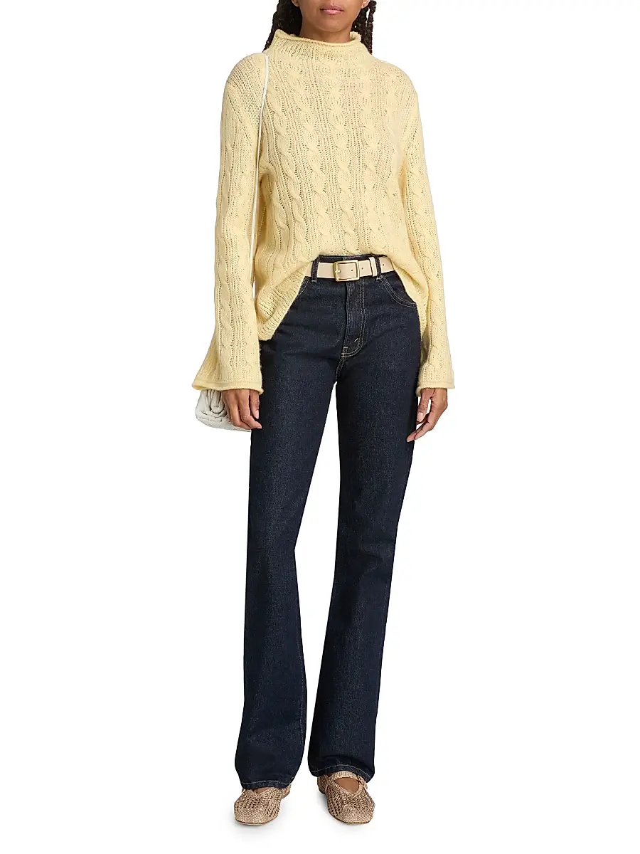 Guest In Residence Women's Cable-Knit Merino Wool-Blend Top | Thumbnail 2 Guest In Residence Women's Cable-Knit Merino Wool-Blend Top | Thumbnail 2