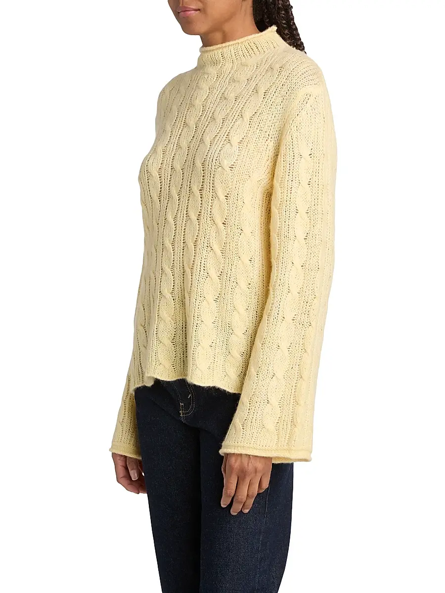 Guest In Residence Women's Cable-Knit Merino Wool-Blend Top | Thumbnail 4 Guest In Residence Women's Cable-Knit Merino Wool-Blend Top | Thumbnail 4