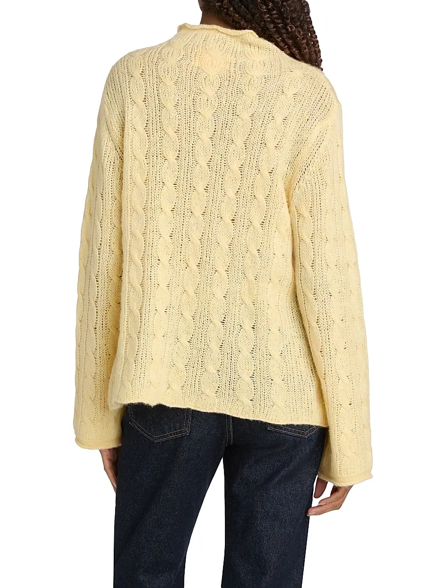 Guest In Residence Women's Cable-Knit Merino Wool-Blend Top | Thumbnail 5 Guest In Residence Women's Cable-Knit Merino Wool-Blend Top | Thumbnail 5
