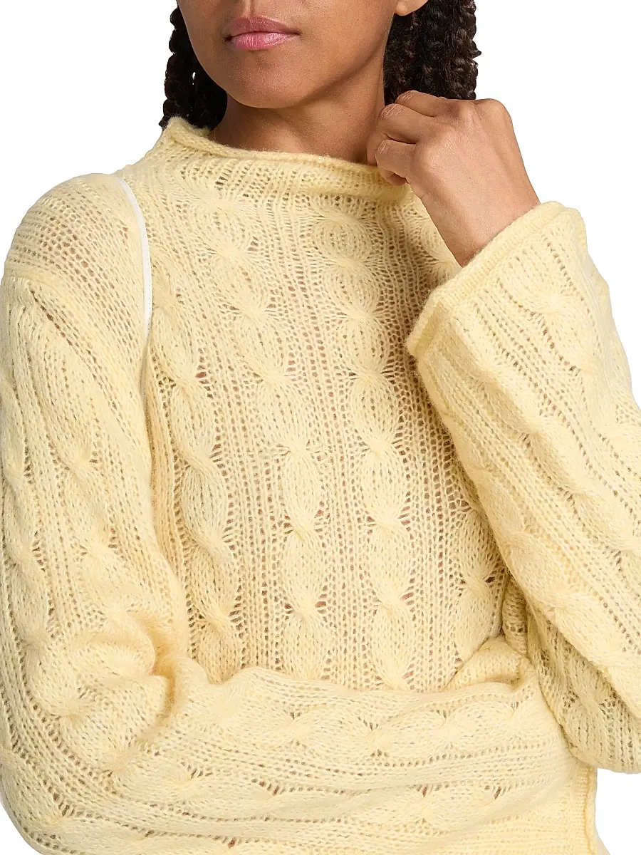 Guest In Residence Women's Cable-Knit Merino Wool-Blend Top | Thumbnail 6 Guest In Residence Women's Cable-Knit Merino Wool-Blend Top | Thumbnail 6