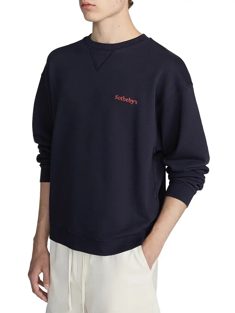 Frame Men's x Sotheby's Cotton Crewneck Sweatshirt - Navy Washed - Size XXL | Image 1 Frame Men's x Sotheby's Cotton Crewneck Sweatshirt - Navy Washed - Size XXL | Image 1