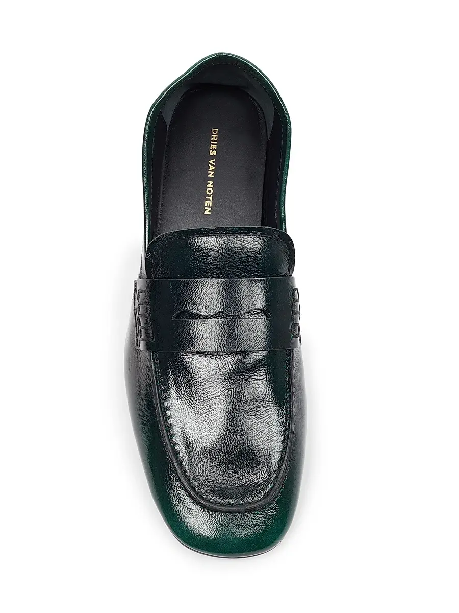 Dries Van Noten Women's Leather Penny Loafers | Thumbnail 4