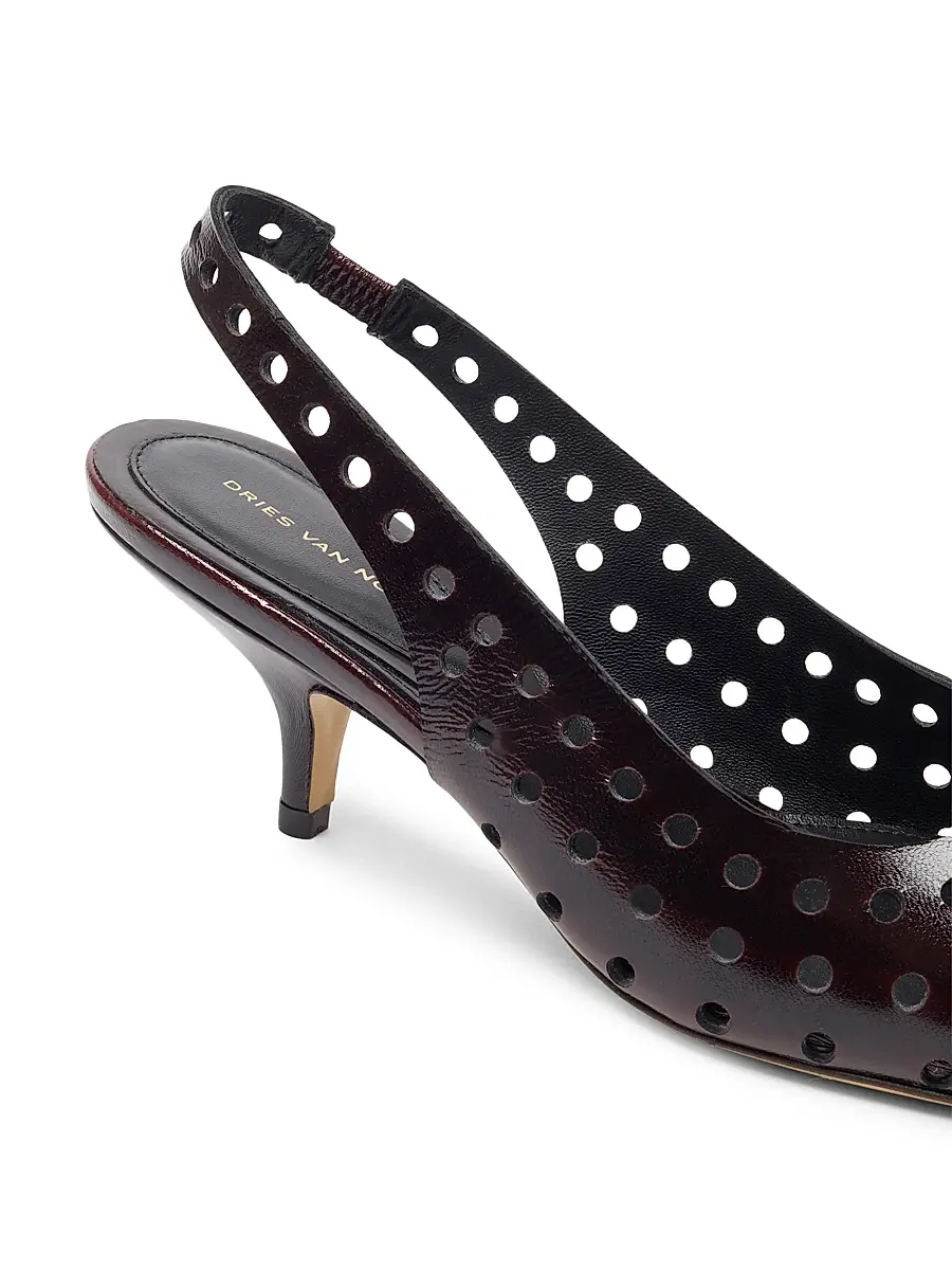 Dries Van Noten Women's 65MM Eyelet Leather Slingback Pumps | Thumbnail 4 Dries Van Noten Women's 65MM Eyelet Leather Slingback Pumps | Thumbnail 4