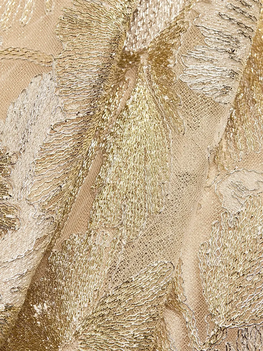 Reem Acra Women's Raffia Metallic Sleeveless A-Line Gown | Thumbnail 7 Reem Acra Women's Raffia Metallic Sleeveless A-Line Gown | Thumbnail 7