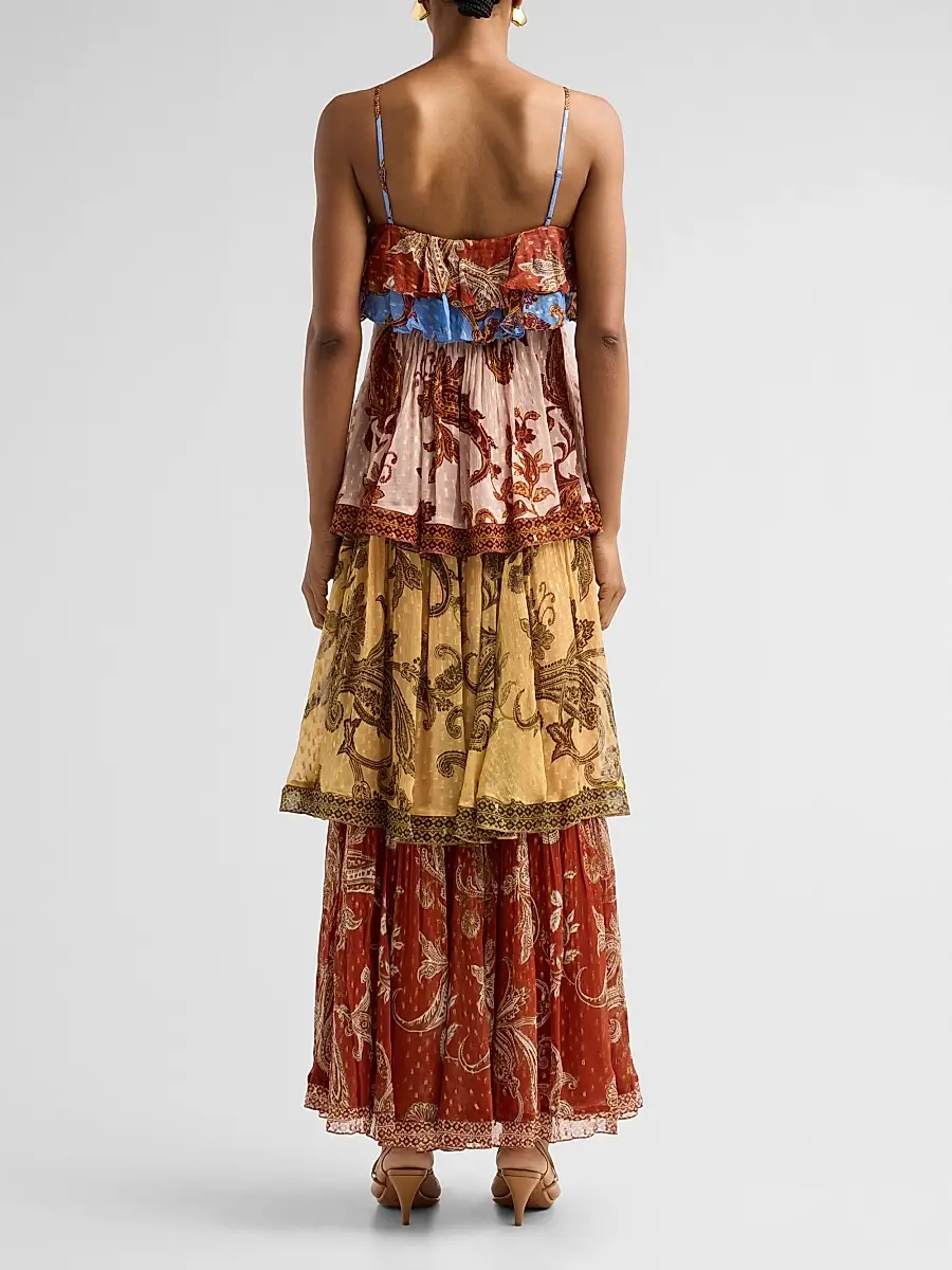 Hemant & Nandita Women's Printed Tiered Maxi Dress | Thumbnail 3 Hemant & Nandita Women's Printed Tiered Maxi Dress | Thumbnail 3