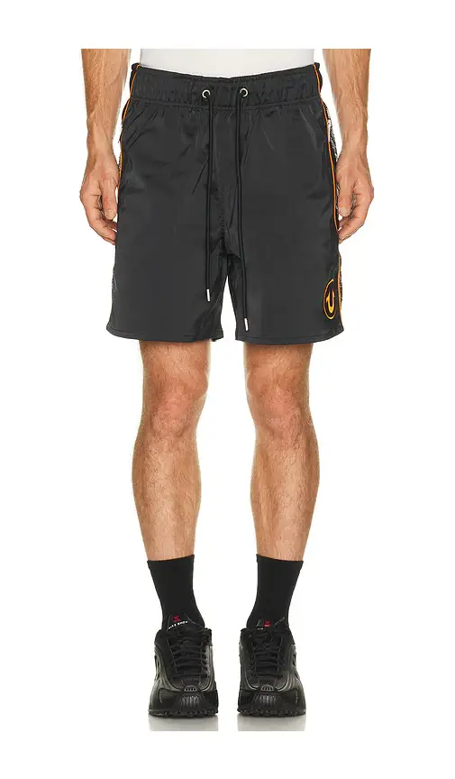 True Religion Mesh Block Satin Shorts