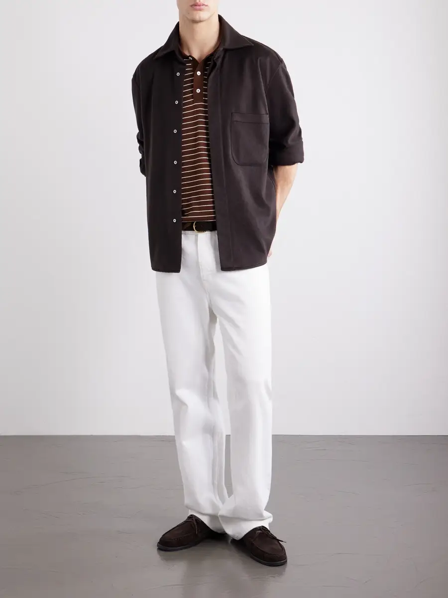 A.P.C. Tristan Logo-Embroidered Striped Cotton Polo Shirt - Men | Thumbnail 2 A.P.C. Tristan Logo-Embroidered Striped Cotton Polo Shirt - Men | Thumbnail 2