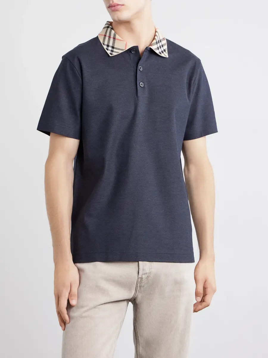 Burberry Checked Cotton-Piqué Polo Shirt - Men | Thumbnail 3 Burberry Checked Cotton-Piqué Polo Shirt - Men | Thumbnail 3