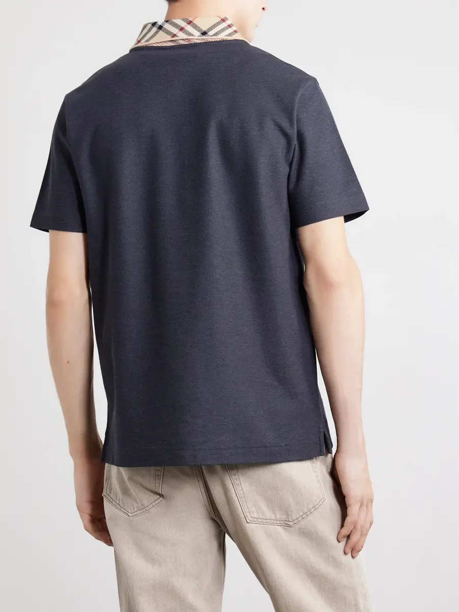 Burberry Checked Cotton-Piqué Polo Shirt - Men | Thumbnail 4 Burberry Checked Cotton-Piqué Polo Shirt - Men | Thumbnail 4