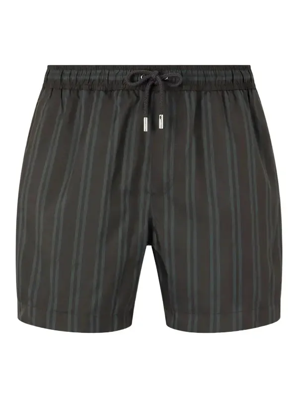 Straight-Leg Mid-Length Striped Swim Shorts - Men Straight-Leg Mid-Length Striped Swim Shorts - Men