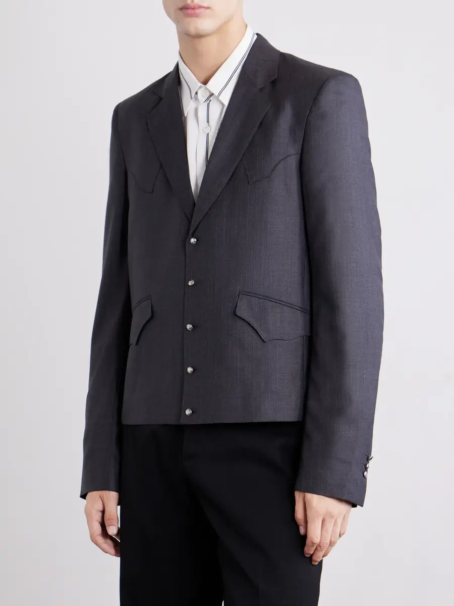 Enfants Riches Déprimés Western Perfect Striped Wool Blazer - Men | Thumbnail 3 Enfants Riches Déprimés Western Perfect Striped Wool Blazer - Men | Thumbnail 3