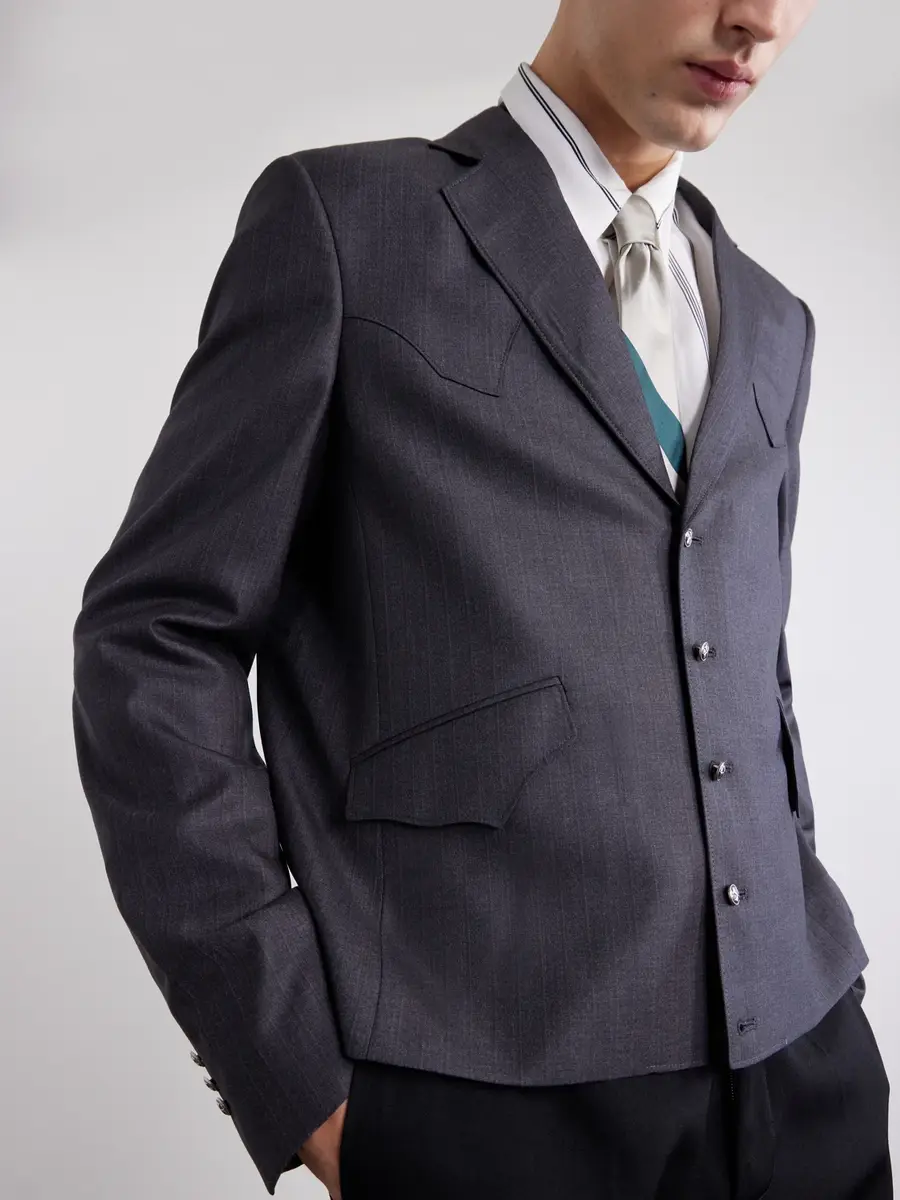 Enfants Riches Déprimés Western Perfect Striped Wool Blazer - Men | Thumbnail 5 Enfants Riches Déprimés Western Perfect Striped Wool Blazer - Men | Thumbnail 5