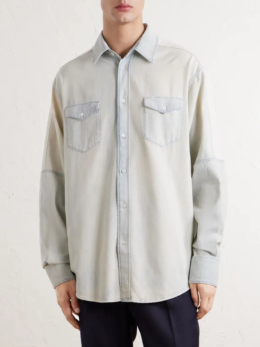 Ghiaia Cashmere Washed Denim Shirt - Men | Thumbnail 3 Ghiaia Cashmere Washed Denim Shirt - Men | Thumbnail 3
