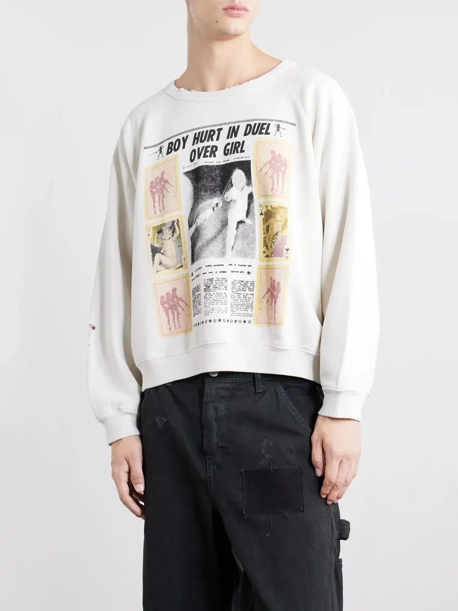 Enfants Riches Déprimés Boy Hurt in Duel Printed Cotton-Jersey Sweatshirt - Men | Thumbnail 3 Enfants Riches Déprimés Boy Hurt in Duel Printed Cotton-Jersey Sweatshirt - Men | Thumbnail 3
