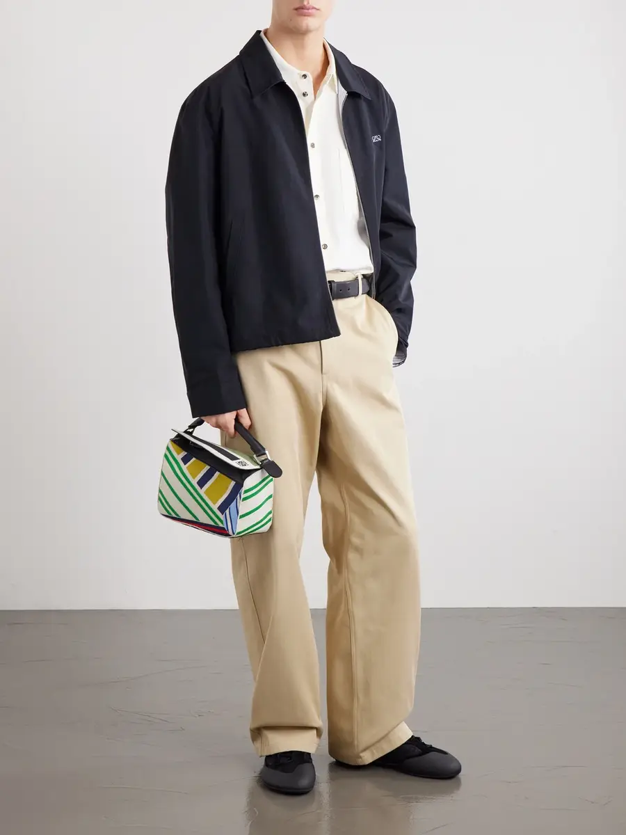 Loewe Puzzle Edge Small Leather-Trimmed Embroidered Canvas Messenger Bag - Men | Thumbnail 2