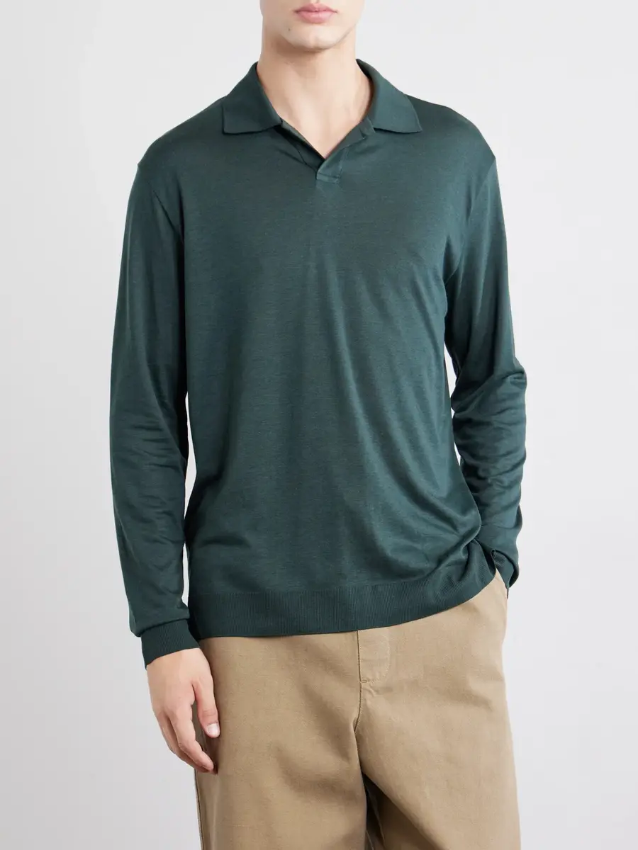 Altea Pierre Lyocell and Cotton-Blend Jersey Polo Shirt - Men | Thumbnail 3 Altea Pierre Lyocell and Cotton-Blend Jersey Polo Shirt - Men | Thumbnail 3