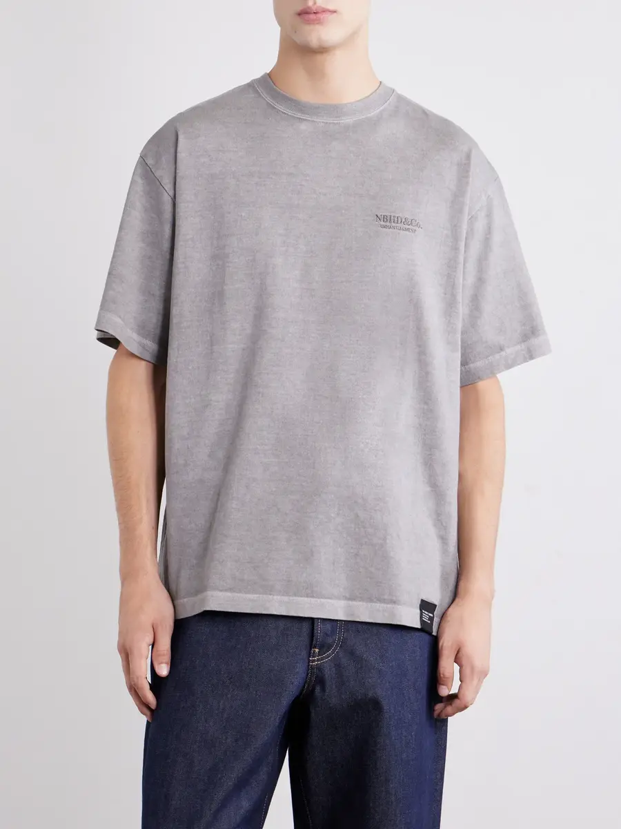 Neighborhood Logo-Embroidered Cotton-Jersey T-Shirt - Men | Thumbnail 3
