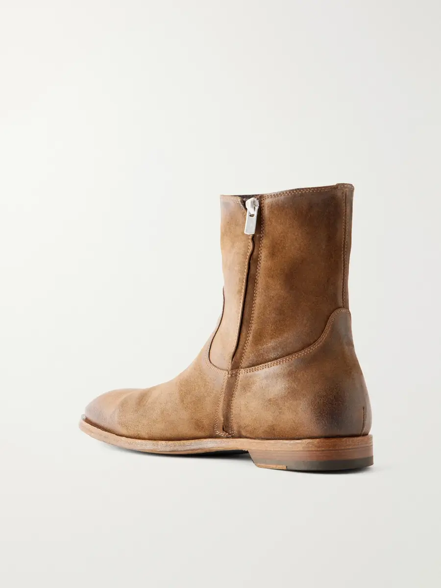 Officine Creative Waxed-Suede Biker Boots - Men | Thumbnail 4