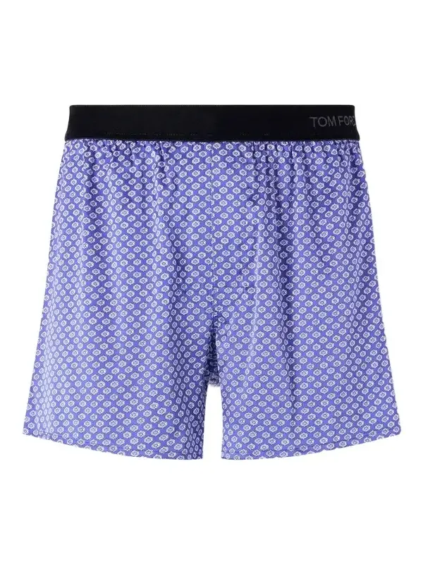 Tom Ford Printed Stretch-Silk Satin Boxer Briefs - Men