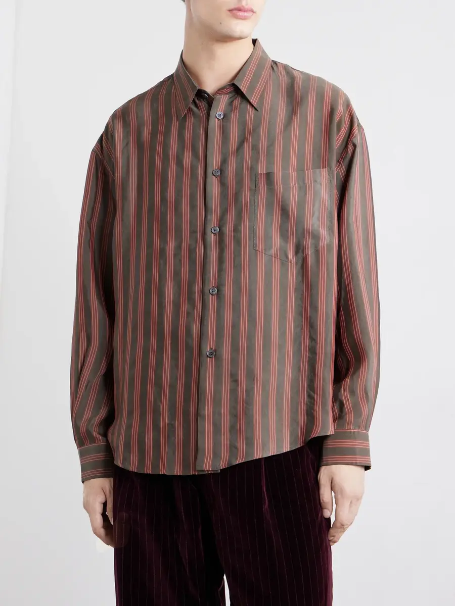 Enfants Riches Déprimés Henri's Everyday Striped Cupro Shirt - Men | Thumbnail 3