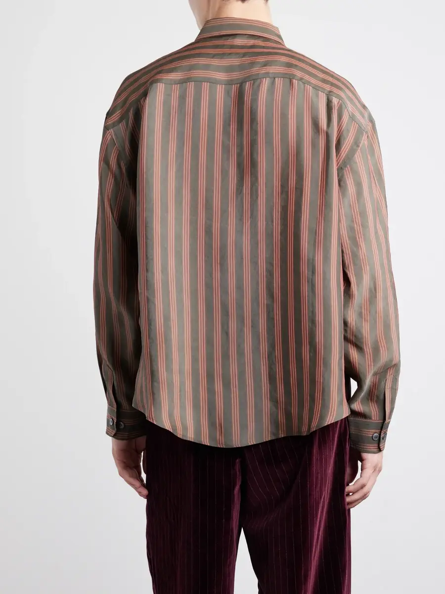 Enfants Riches Déprimés Henri's Everyday Striped Cupro Shirt - Men | Thumbnail 4