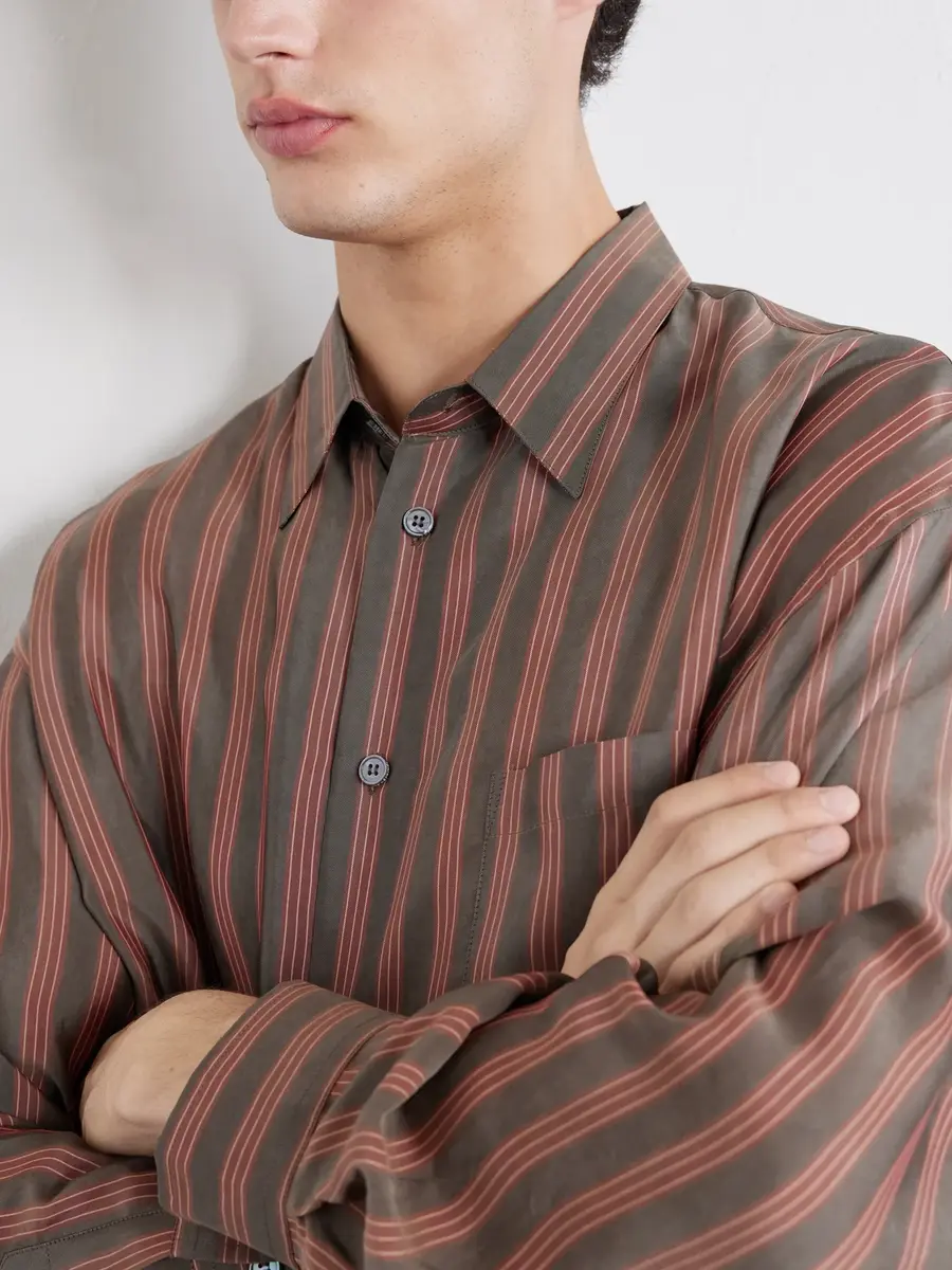 Enfants Riches Déprimés Henri's Everyday Striped Cupro Shirt - Men | Thumbnail 5