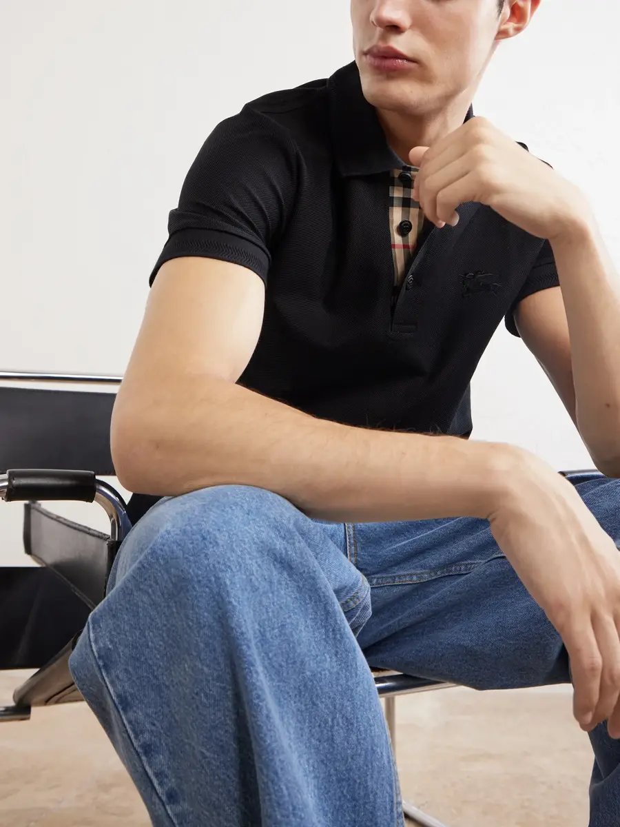 Burberry Logo-Embroidered Cotton-Piqué Polo Shirt - Men | Thumbnail 5