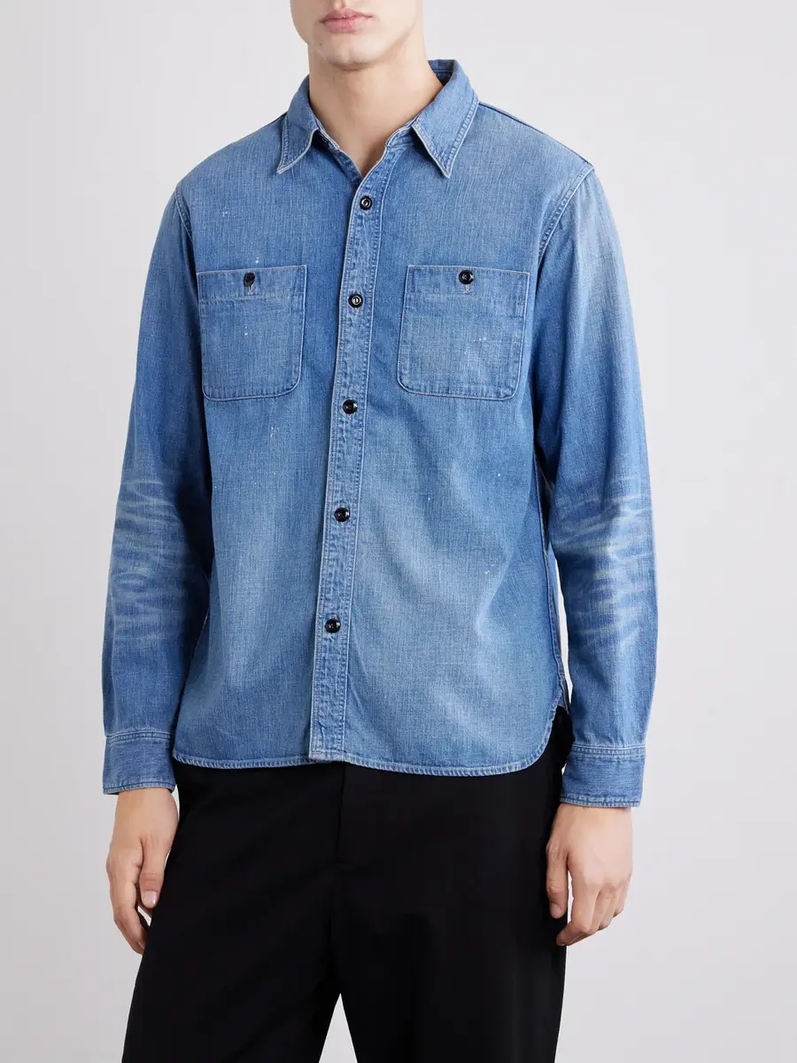 FULLCOUNT Distressed Denim Shirt - Men | Thumbnail 3
