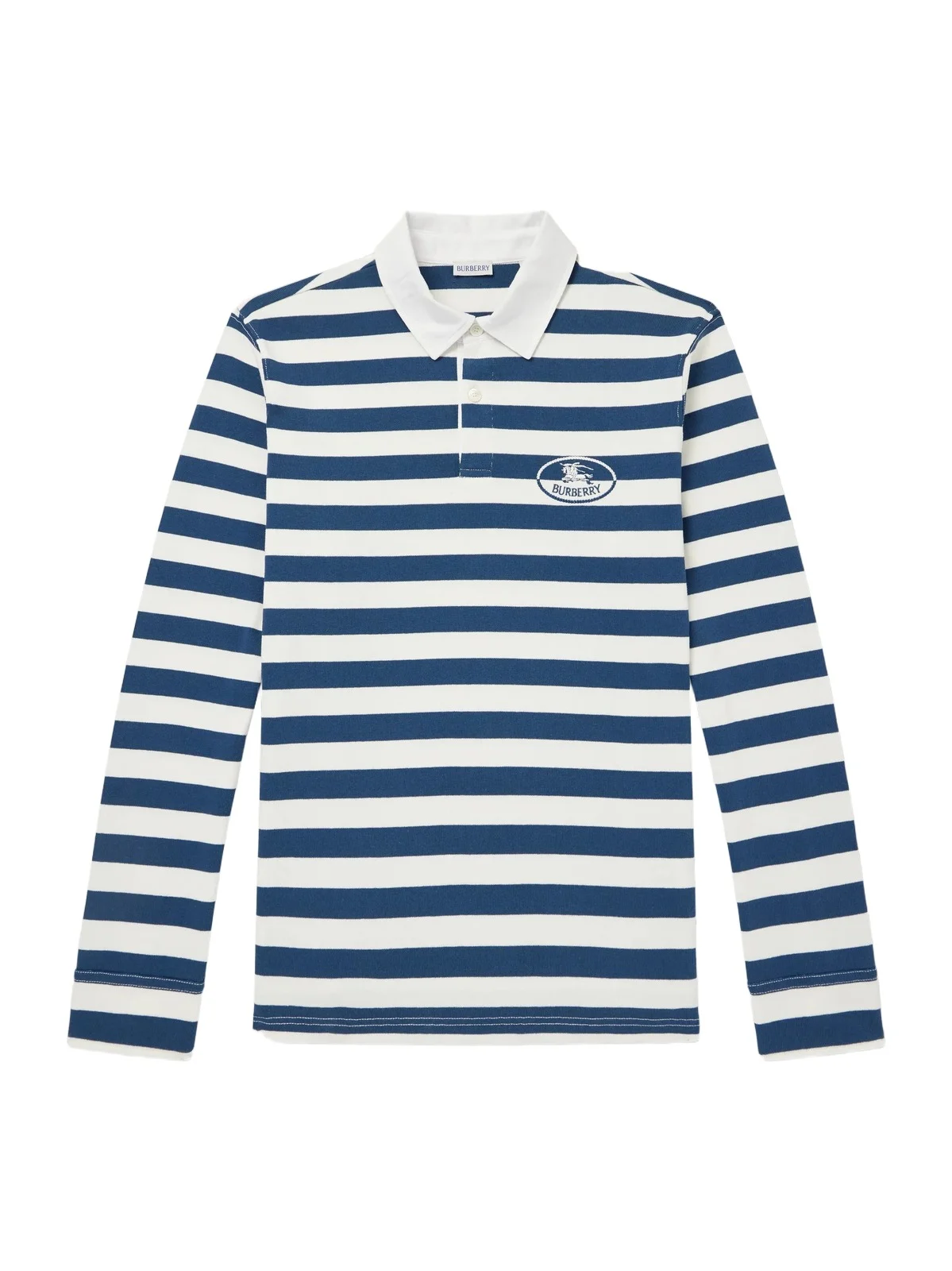 Logo-Embroidered Striped Cotton Polo Sweater - Men Logo-Embroidered Striped Cotton Polo Sweater - Men