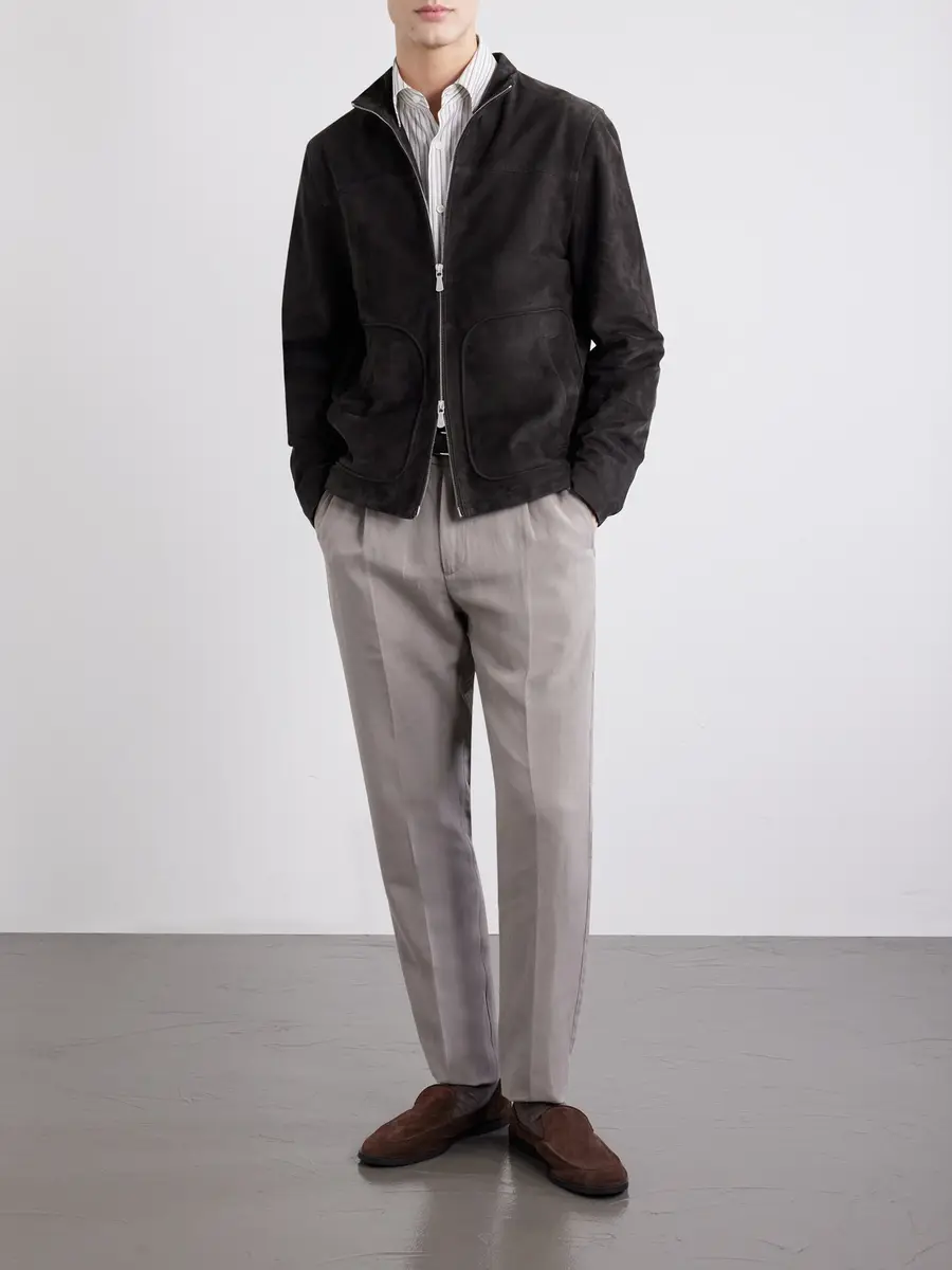 ELEVENTY Straight-Leg Lyocell and Linen-Blend Trousers - Men | Thumbnail 2 ELEVENTY Straight-Leg Lyocell and Linen-Blend Trousers - Men | Thumbnail 2