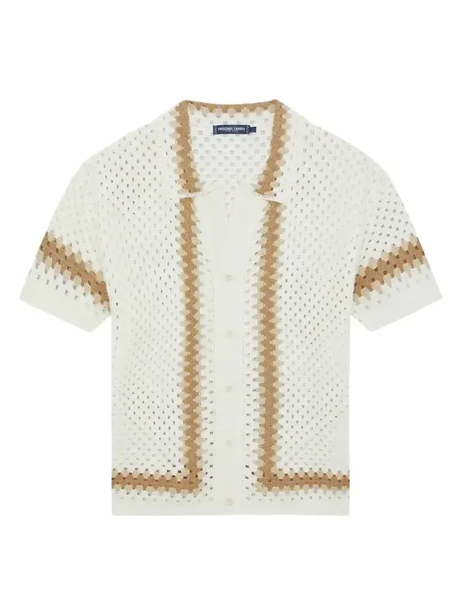 Men's Marques Cotton Crochet Camp Shirt Men's Marques Cotton Crochet Camp Shirt
