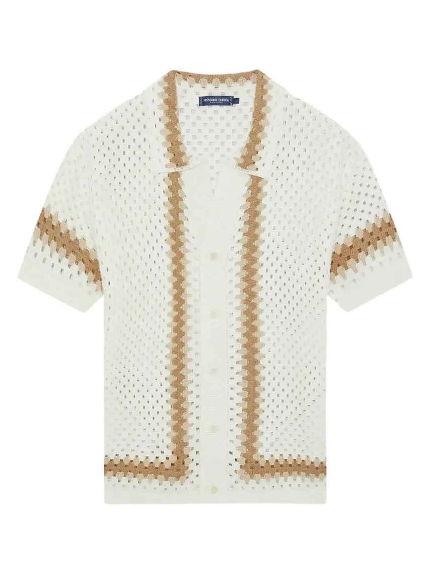 Men's Marques Cotton Crochet Camp Shirt Men's Marques Cotton Crochet Camp Shirt