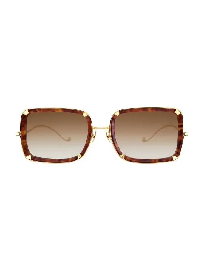 White Moon 24K Gold-Plated & Acetate Square Sunglasses