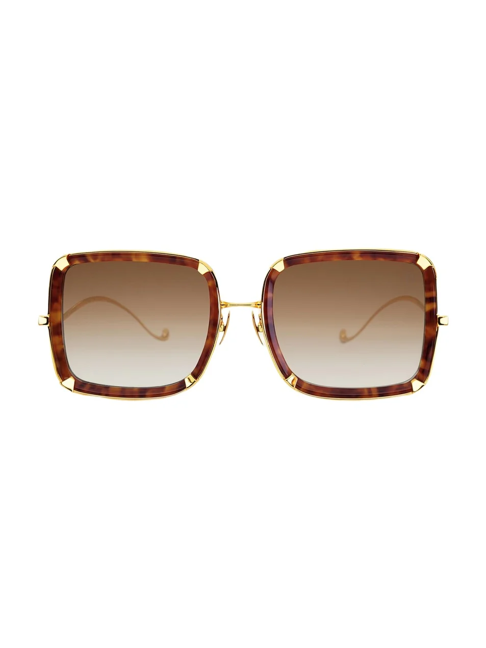 White Moon 24K Gold-Plated & Acetate Square Sunglasses