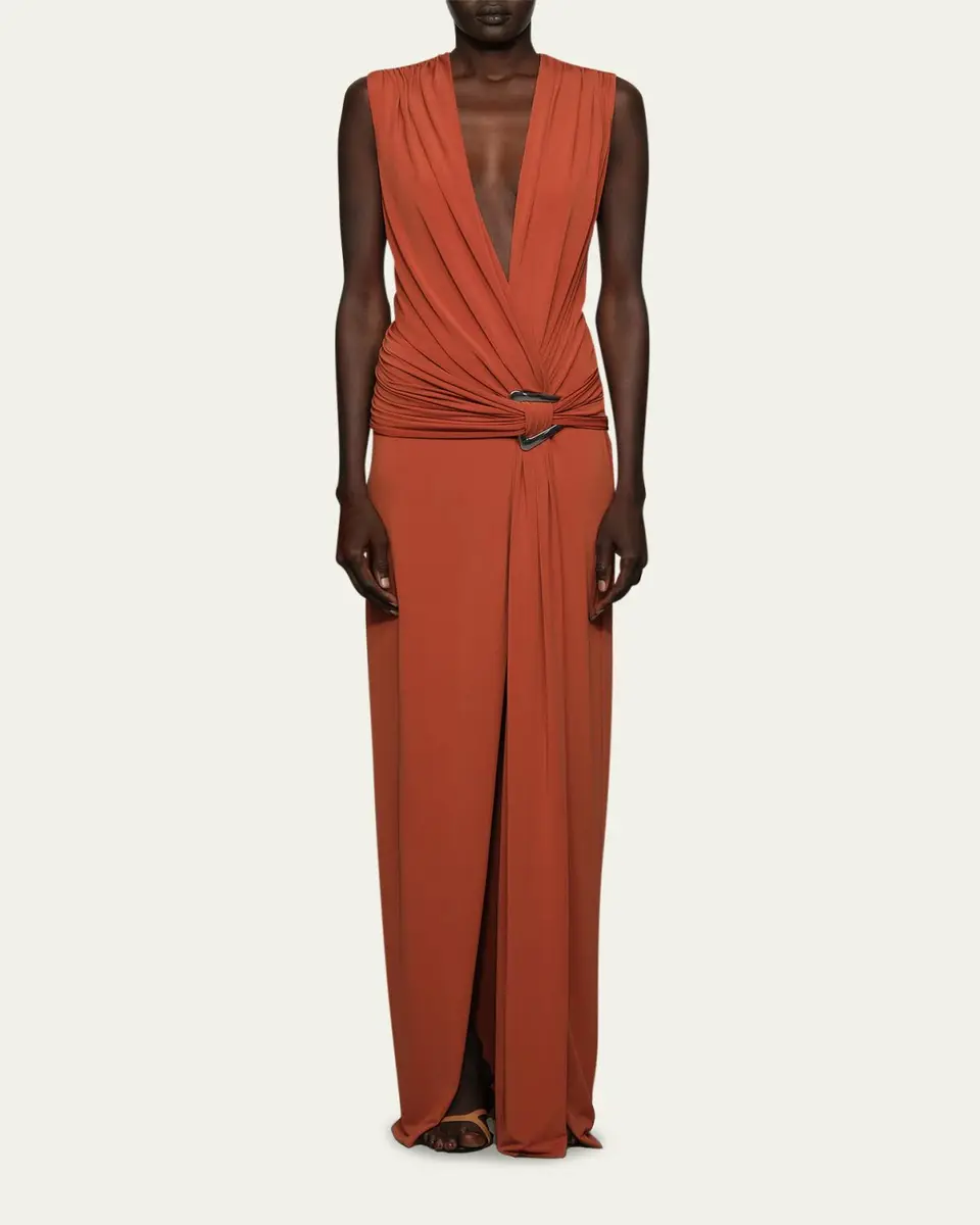 Et Ochs Jil Plunging Draped Column Gown | Thumbnail 2 Et Ochs Jil Plunging Draped Column Gown | Thumbnail 2