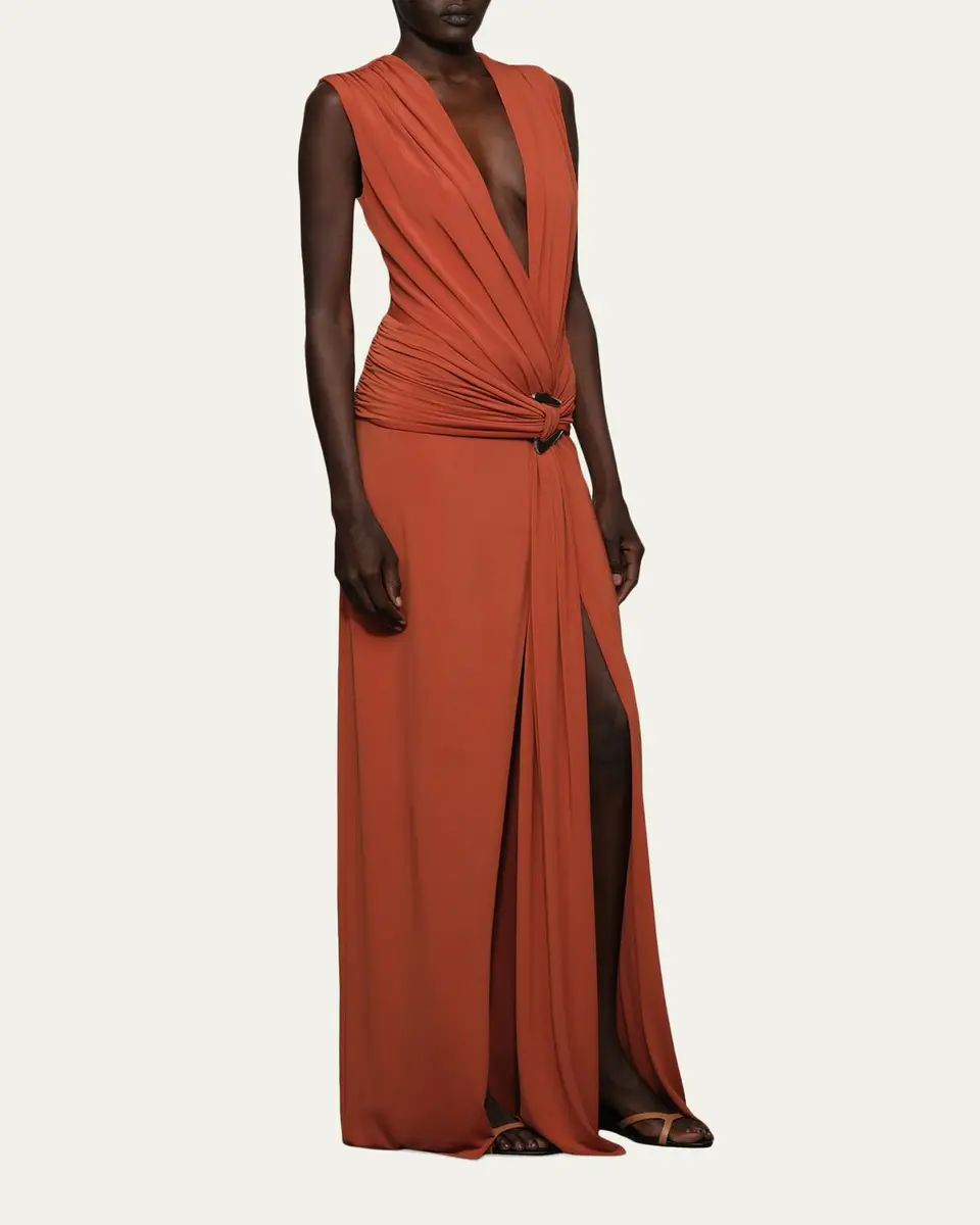 Et Ochs Jil Plunging Draped Column Gown | Thumbnail 4 Et Ochs Jil Plunging Draped Column Gown | Thumbnail 4