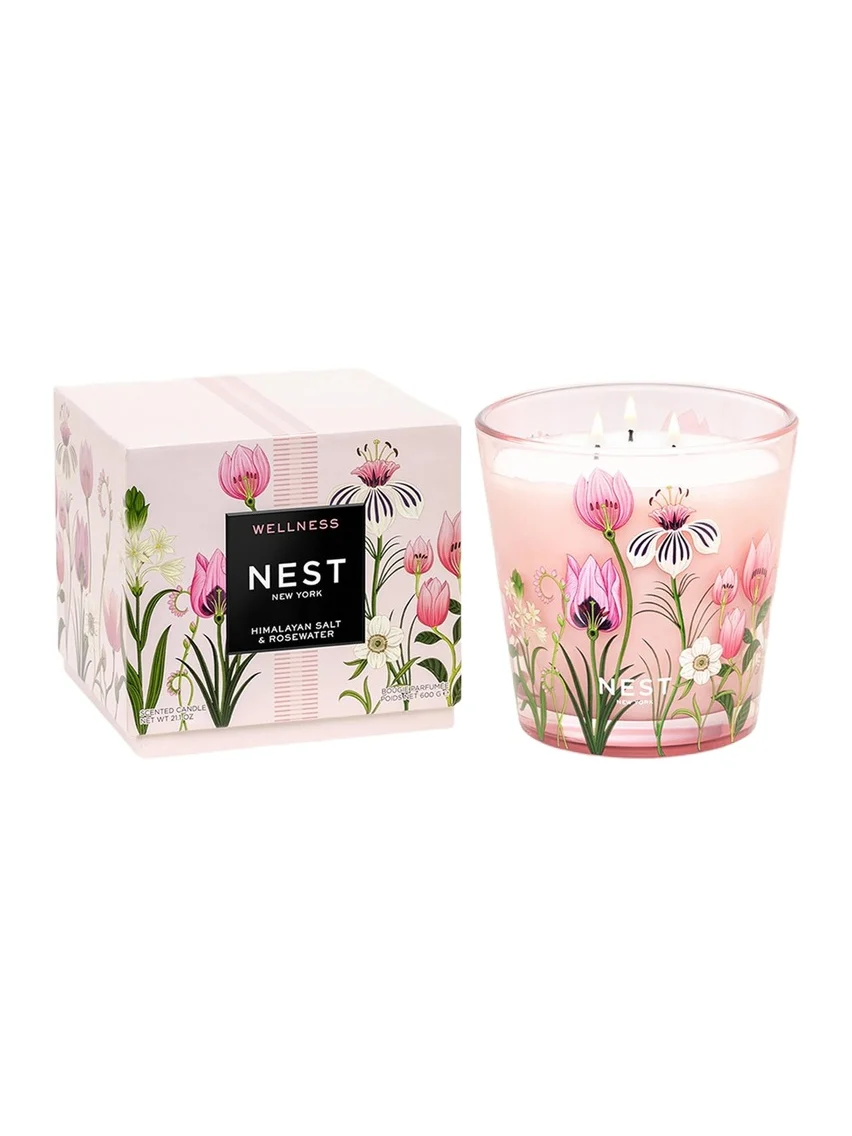 NEST New York Himalayan Salt & Rosewater 3-Wick Candle, 21 oz.
