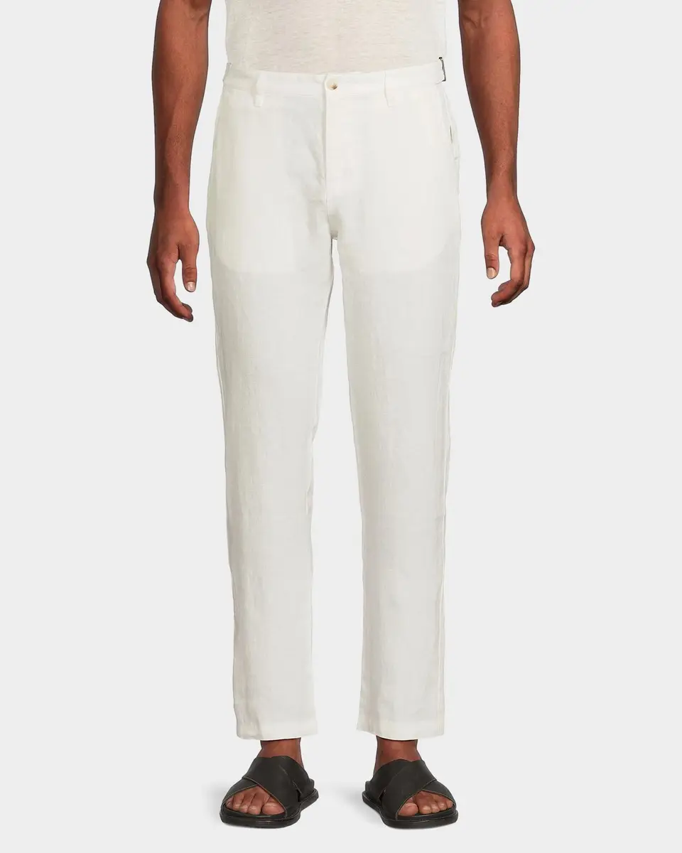 Onia Men's Linen Flat-Front Trousers | Thumbnail 4 Onia Men's Linen Flat-Front Trousers | Thumbnail 4