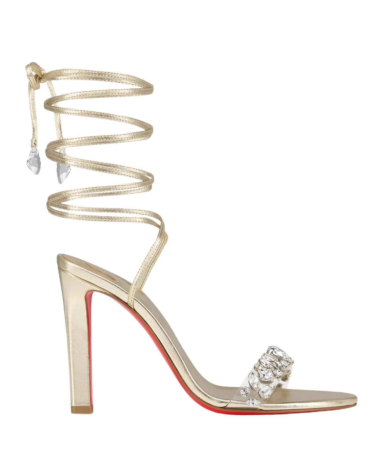 100mm Fanny Jolly Embellished Leather Ankle-Wrap Sandals 100mm Fanny Jolly Embellished Leather Ankle-Wrap Sandals