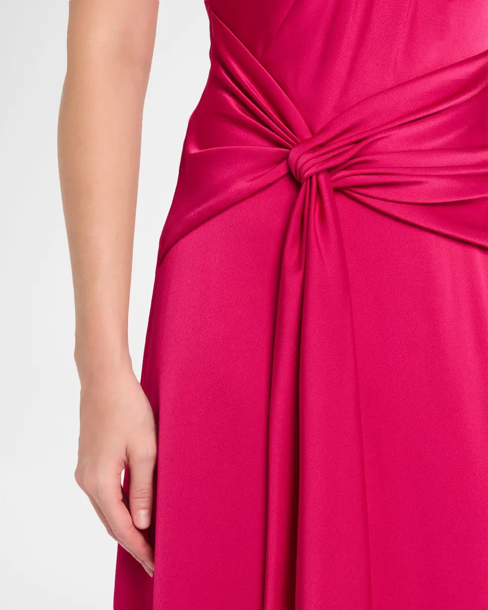Aidan Mattox Draped Crepe Back Satin Midi Dress | Thumbnail 5 Aidan Mattox Draped Crepe Back Satin Midi Dress | Thumbnail 5