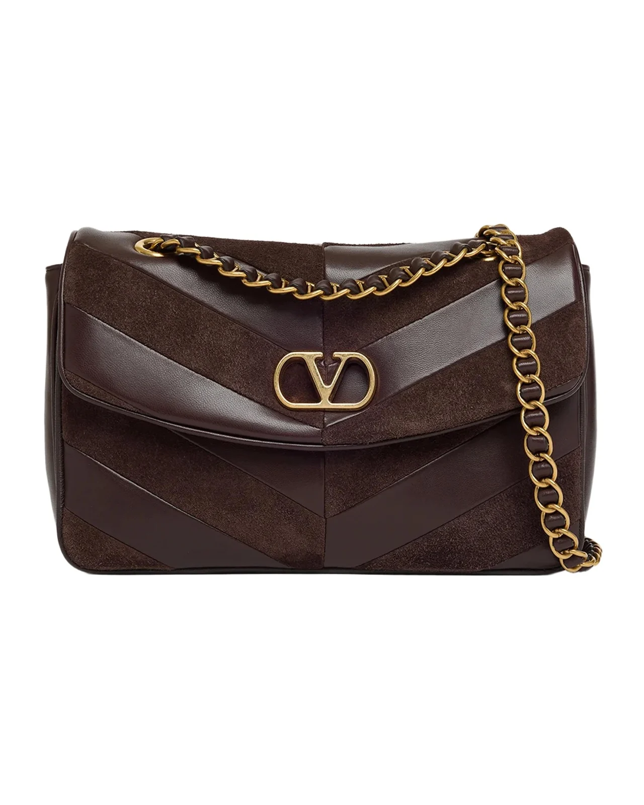 Djuna Medium Patchwork Chevron Shoulder Bag Djuna Medium Patchwork Chevron Shoulder Bag