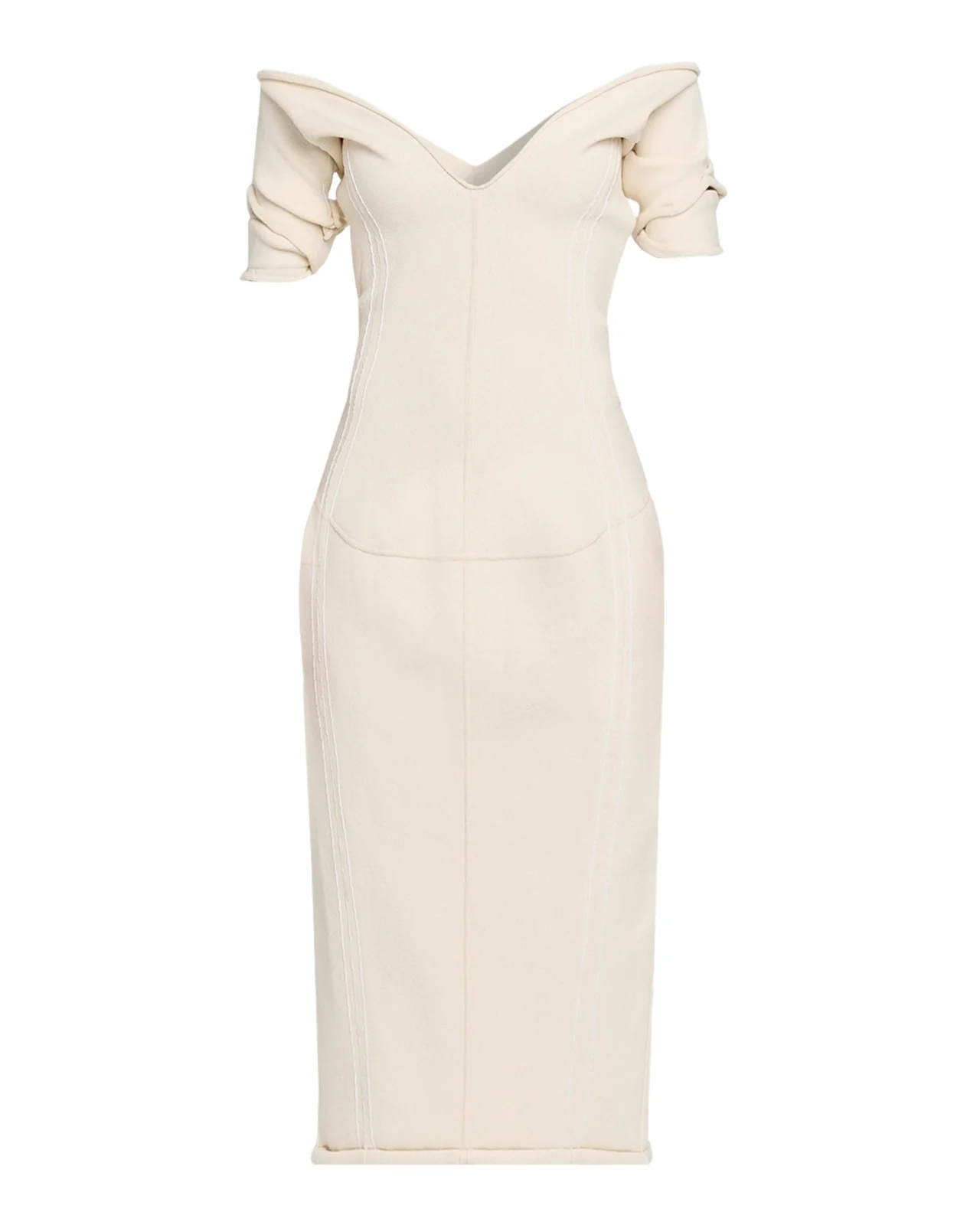 Off-The-Shoulder Midi Sweater Dress