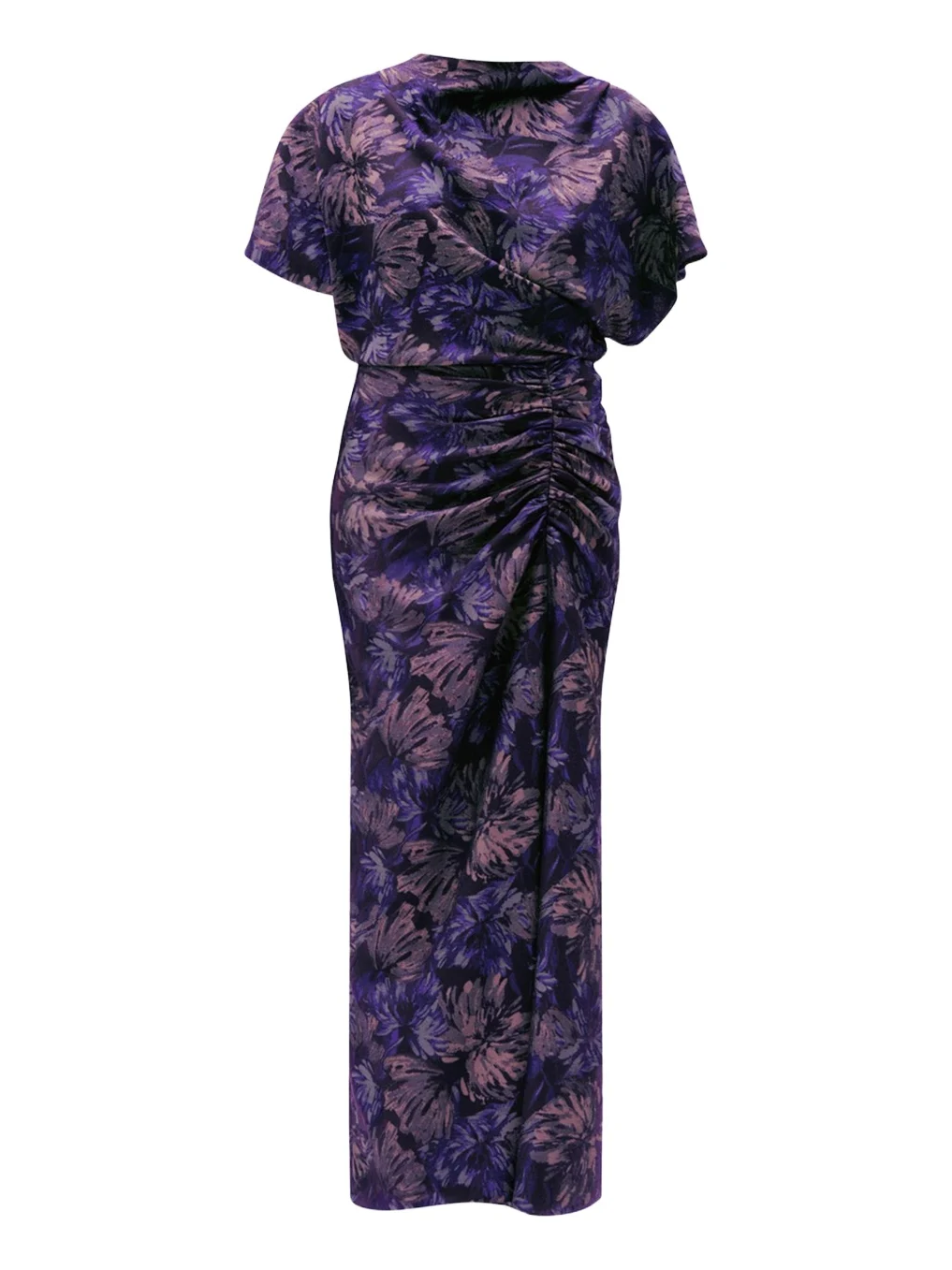 Ruched Short-Sleeve Column Dress Ruched Short-Sleeve Column Dress