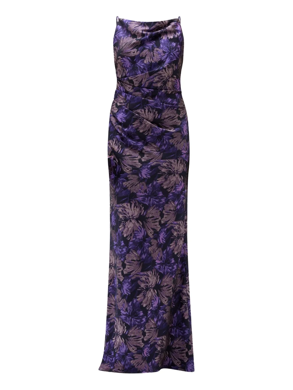 Cowl-Neck Sleeveless Long Floral Gown Cowl-Neck Sleeveless Long Floral Gown
