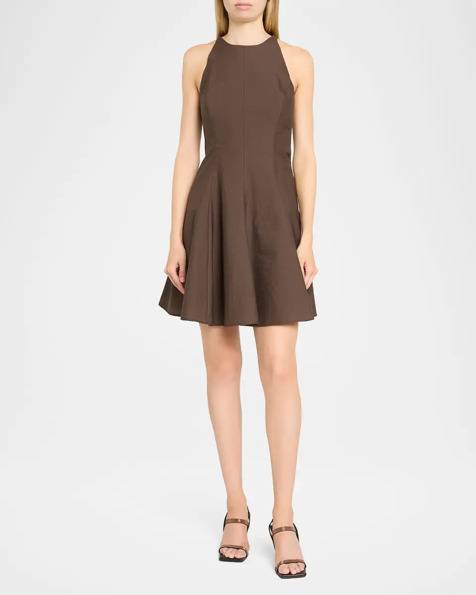 Brunello Cucinelli Sleeveless Cotton-Blend Fit-And-Flare Mini Dress | Thumbnail 2