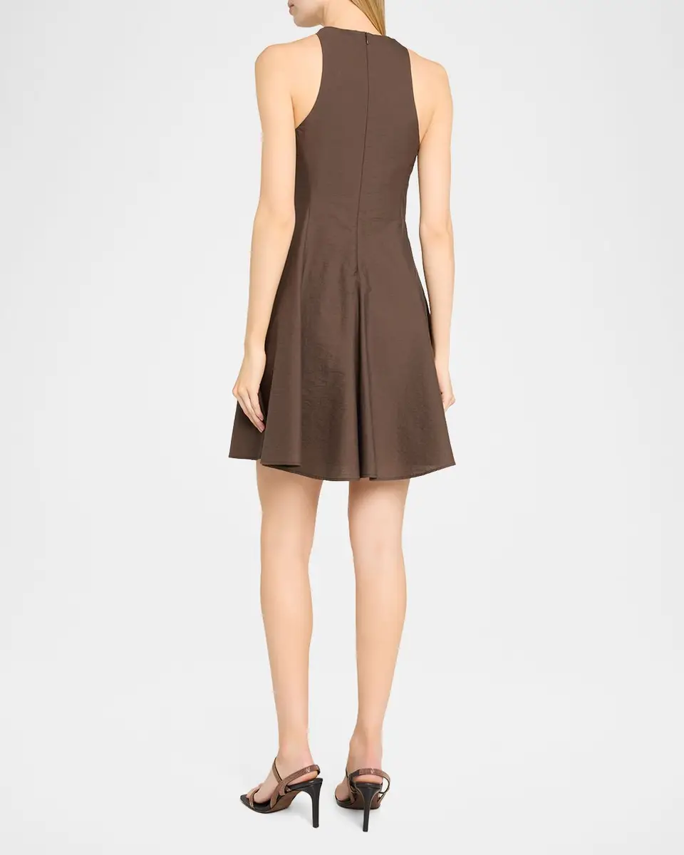 Brunello Cucinelli Sleeveless Cotton-Blend Fit-And-Flare Mini Dress | Thumbnail 3