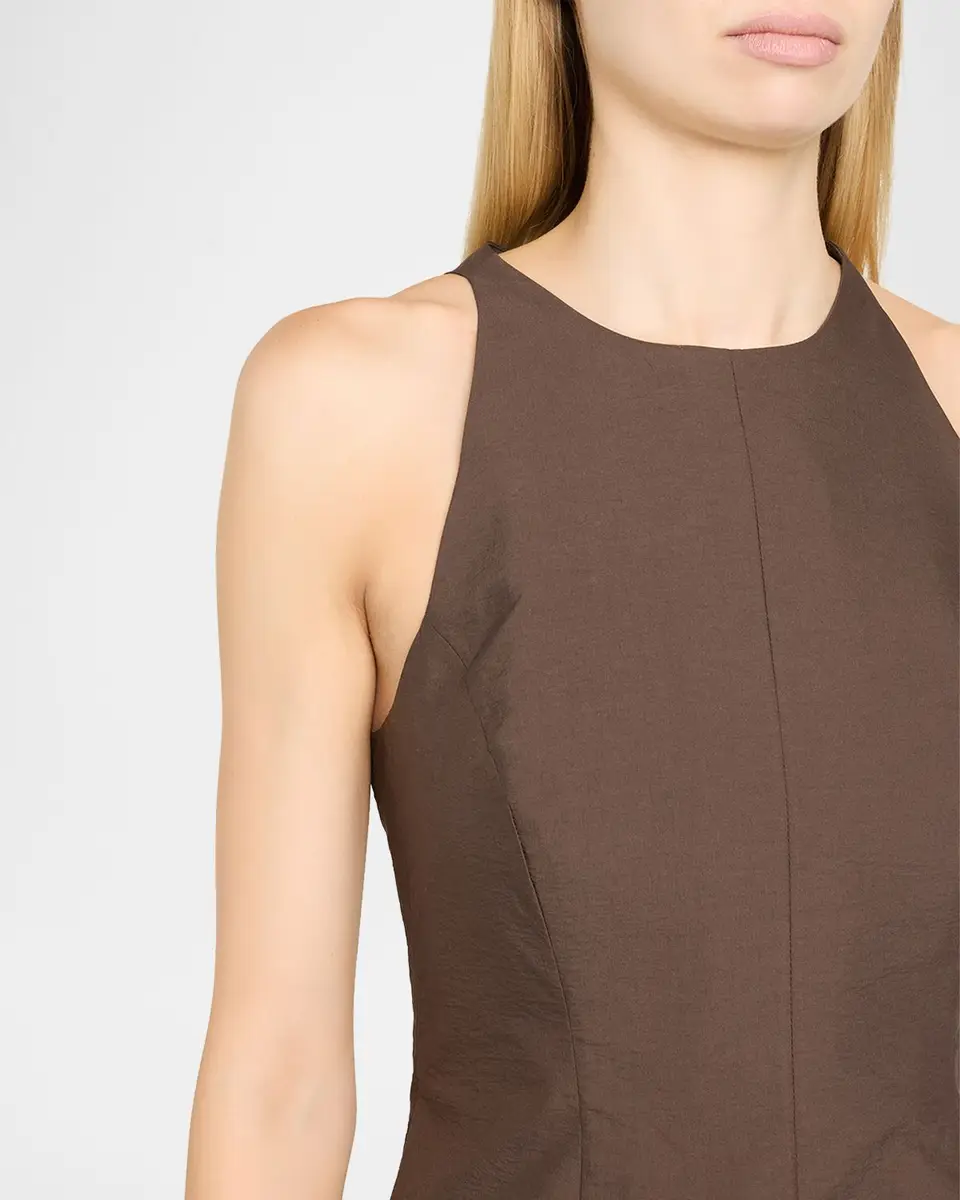 Brunello Cucinelli Sleeveless Cotton-Blend Fit-And-Flare Mini Dress | Thumbnail 5